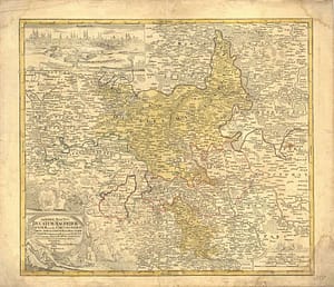 Karte um 1730, Saxoniae Tractus Ducatum Magdeburgensem, Ausschnitt (St.A. Rep. KS II 4)